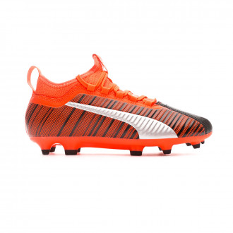 Chuteira Puma One 5.3 FG/AG Criança Puma black-Nrgy red-Puma aged silver