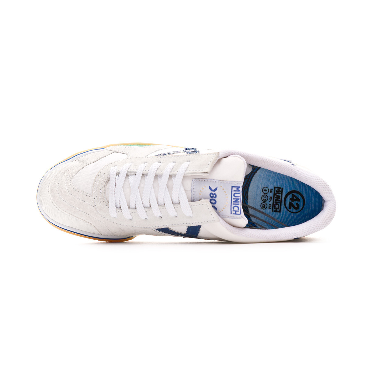 Analista Estereotipo impermeable Zapatilla Munich Gresca 80ª Aniversario Blanco-Azul - Tienda de fútbol Fútbol Emotion Analista Estereotipo impermeable Zapatilla Munich Gresca 80ª Aniversario Blanco-Azul - Tienda de fútbol Fútbol Emotion