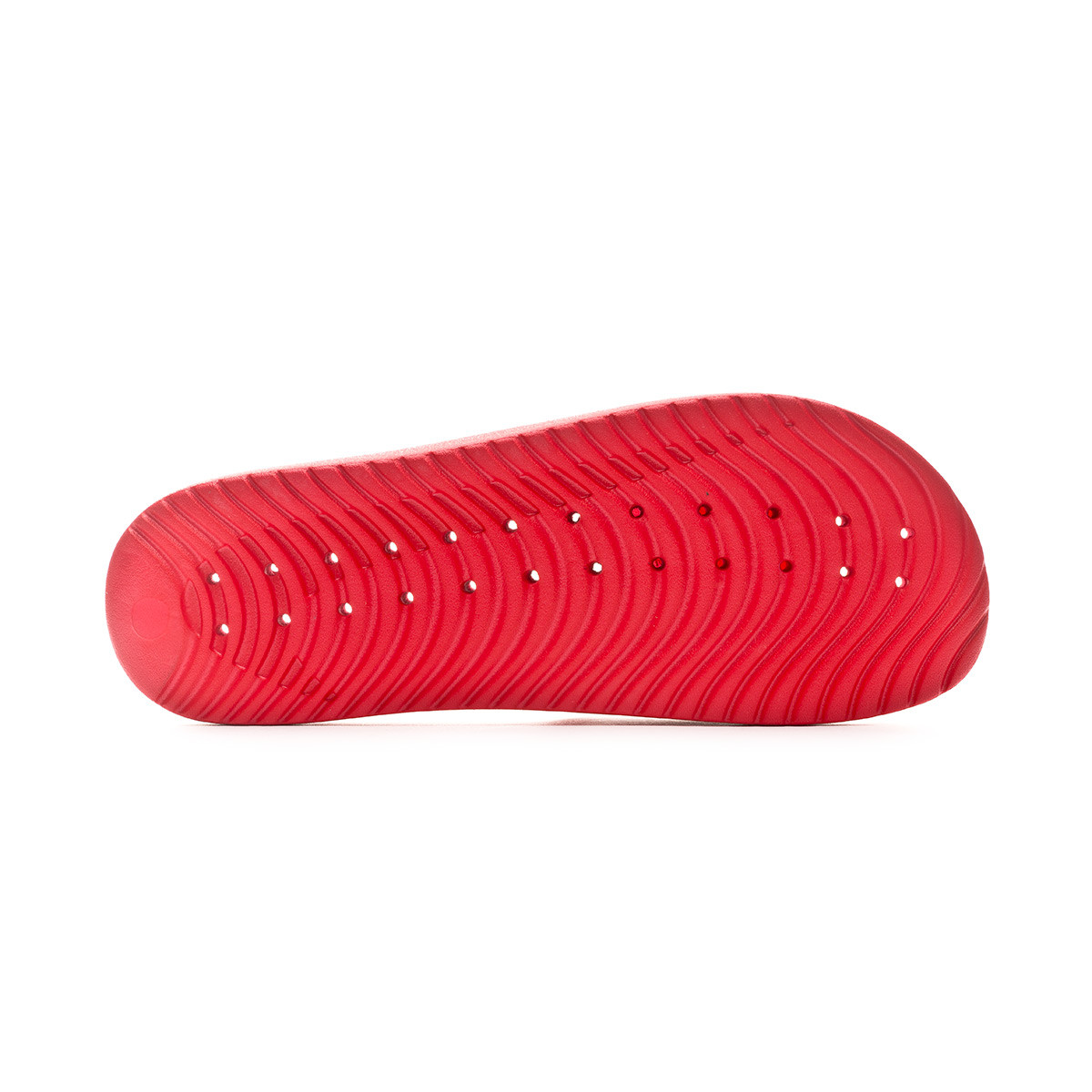 red and gold nike flip flops