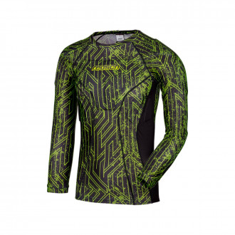 Camisola Reusch 3/4 Undershirt Padded Pro Black-Lime green