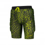 Short Soft Padded Black-Lime green
