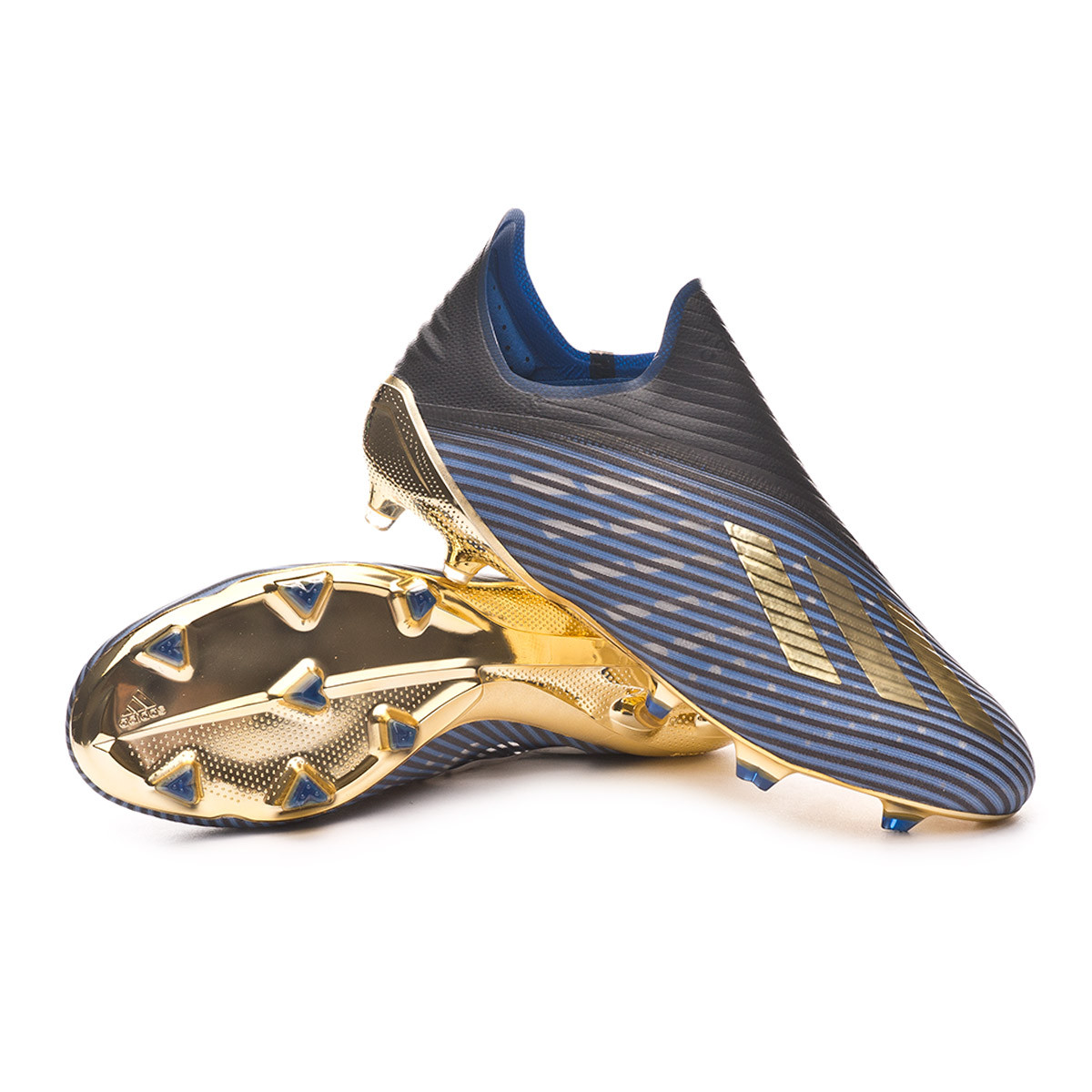Scarpe adidas X 19+ FG Core black-Gold metallic-Football blue - Negozio di  calcio Fútbol Emotion