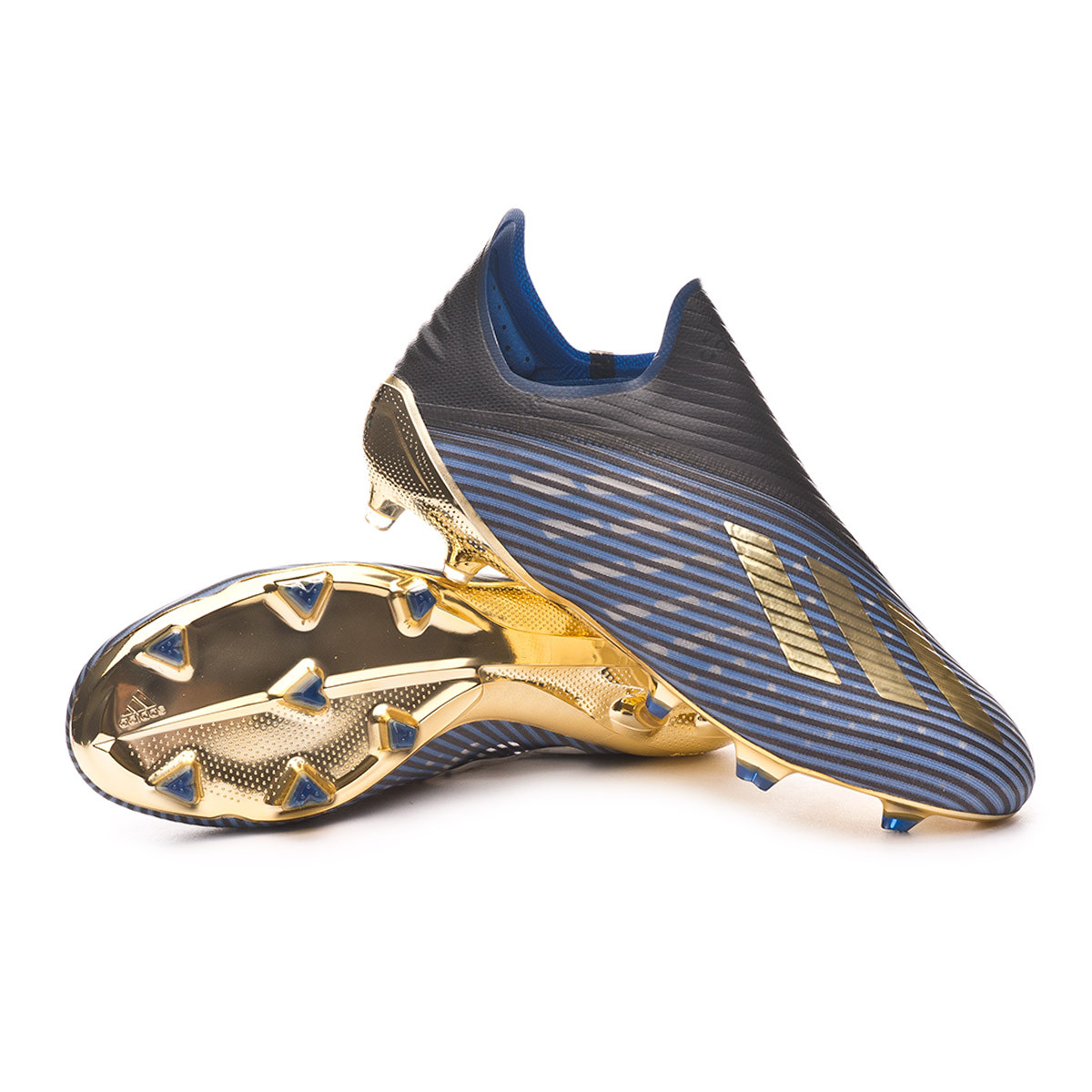 gold and blue football boots