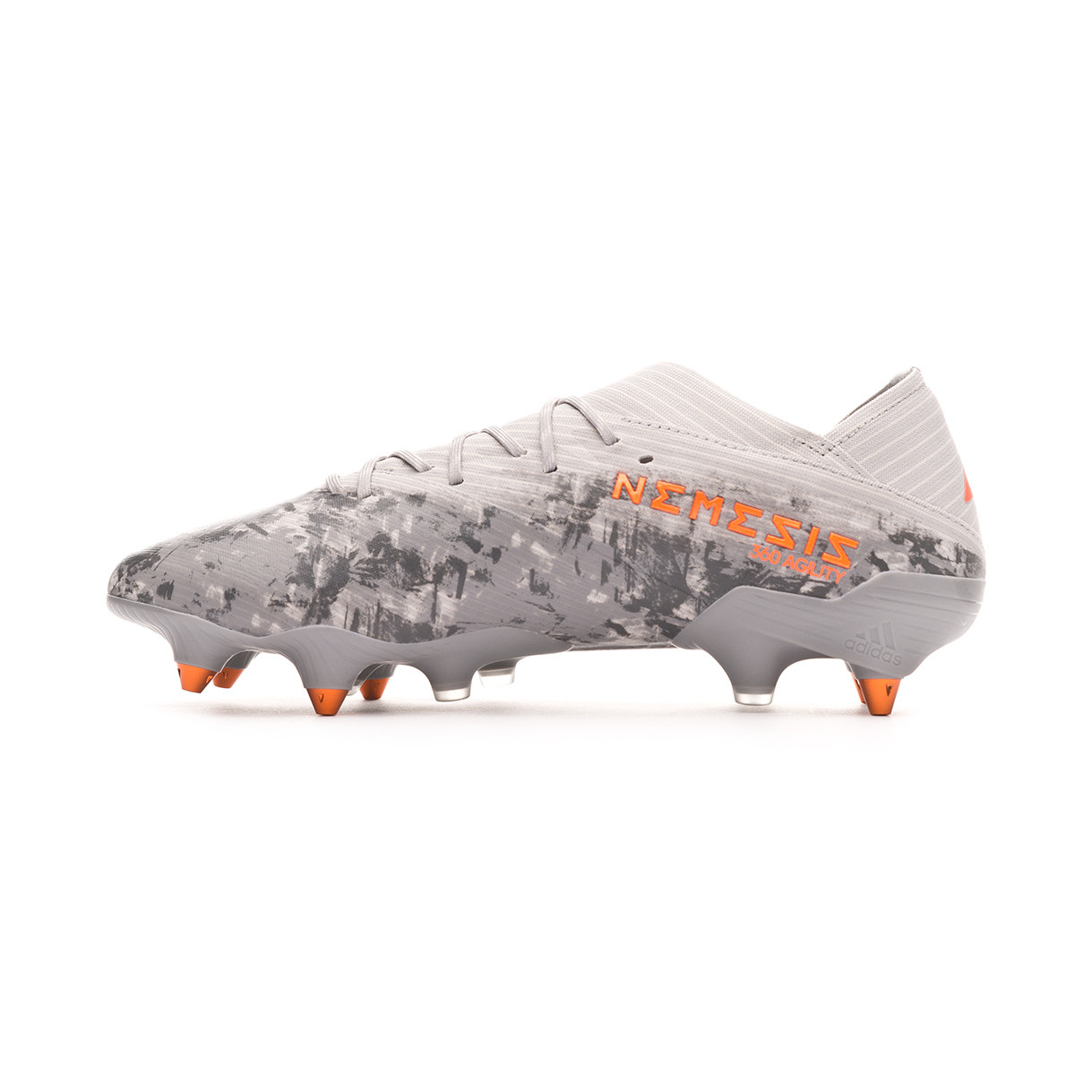 orange and white football boots