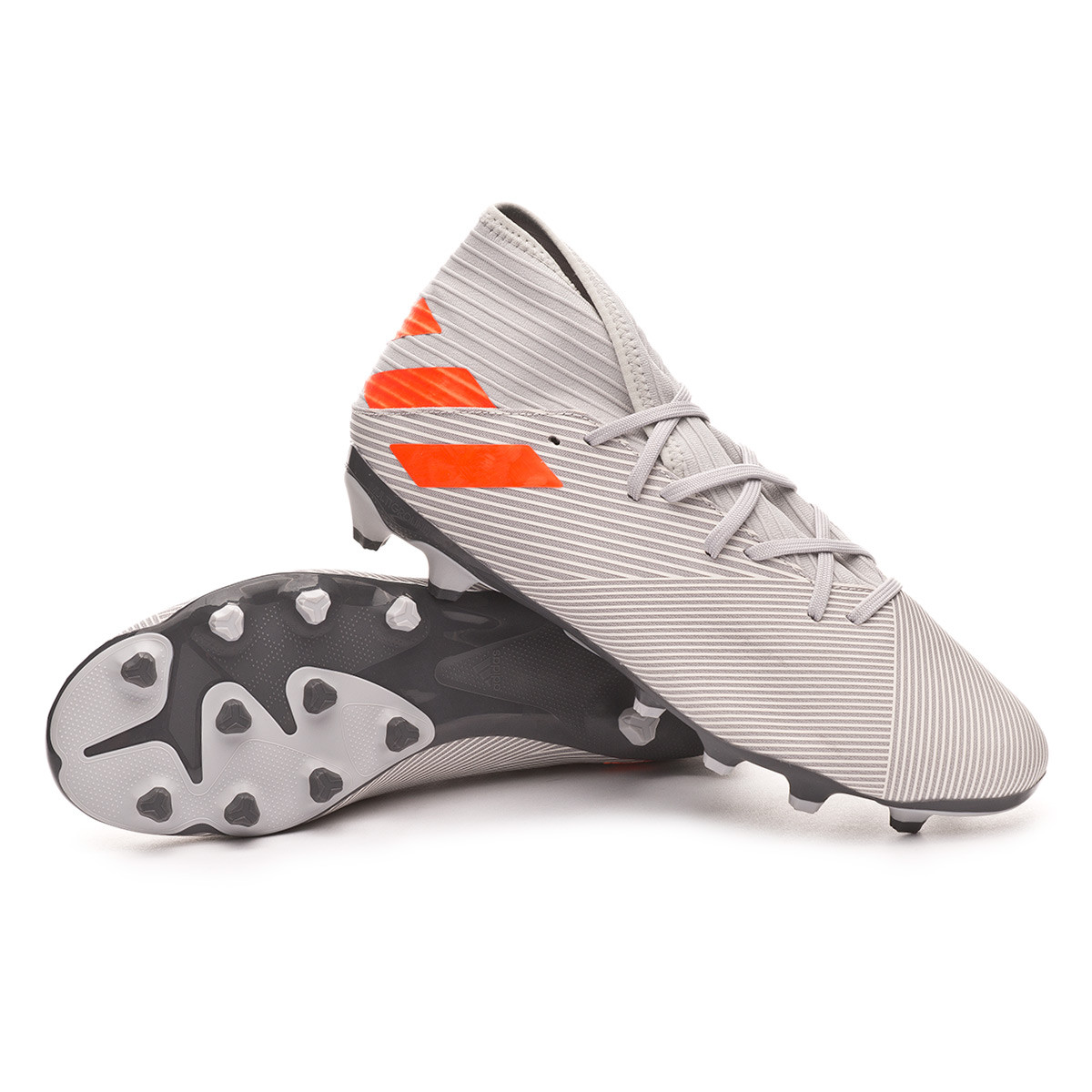 orange and white football boots