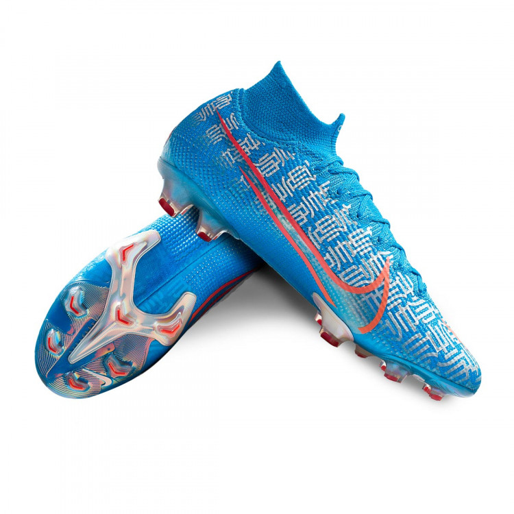 Chuteira Nike Superfly Vii Elite Cr7 Shuai Fg Blue Hero Solar Red