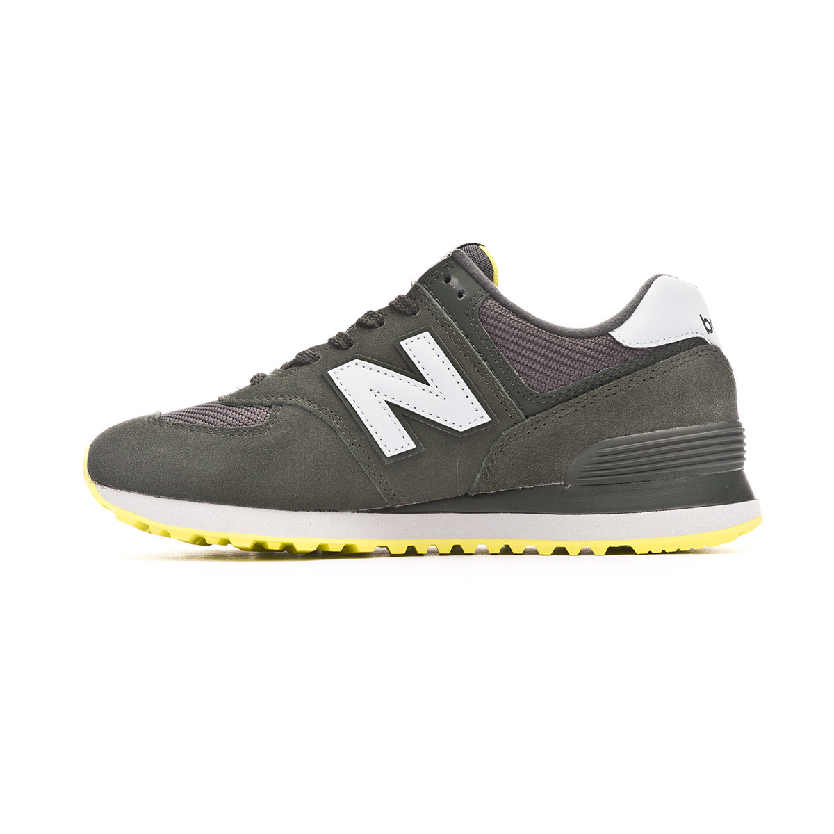 black & green 574 trainers