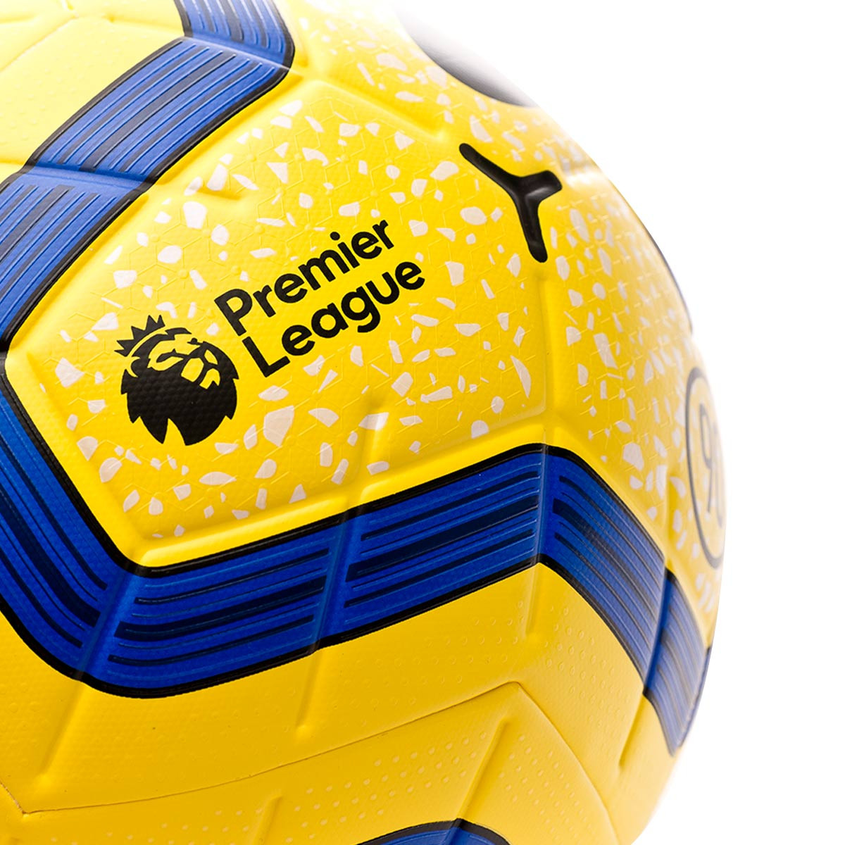 yellow and blue premier league ball