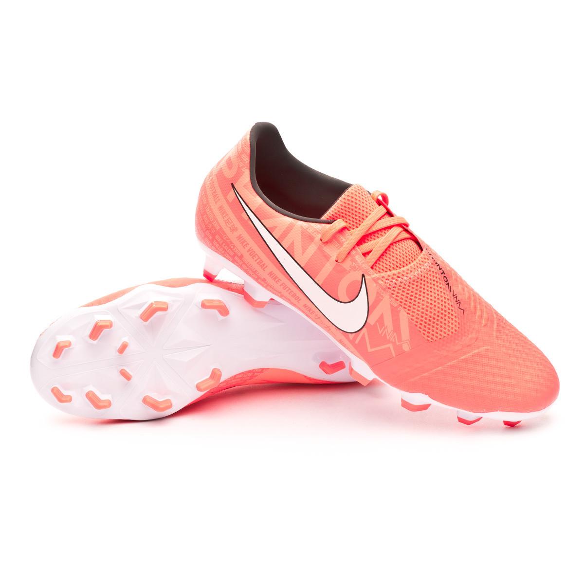Chuteira Society Nike Phantom Venom Pro White + Orange