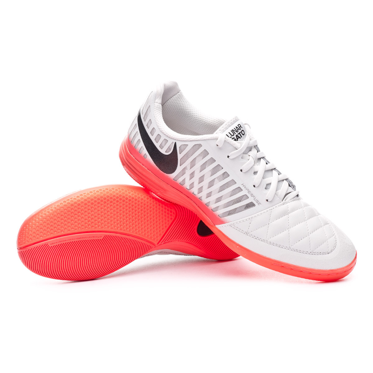 Futsal Boot Nike Lunar Gato II IC Platinum tint-Black-Bright crimson -  Football store Fútbol Emotion
