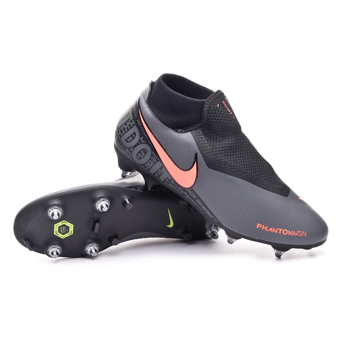 nike phantom vsn dark grey bright mango