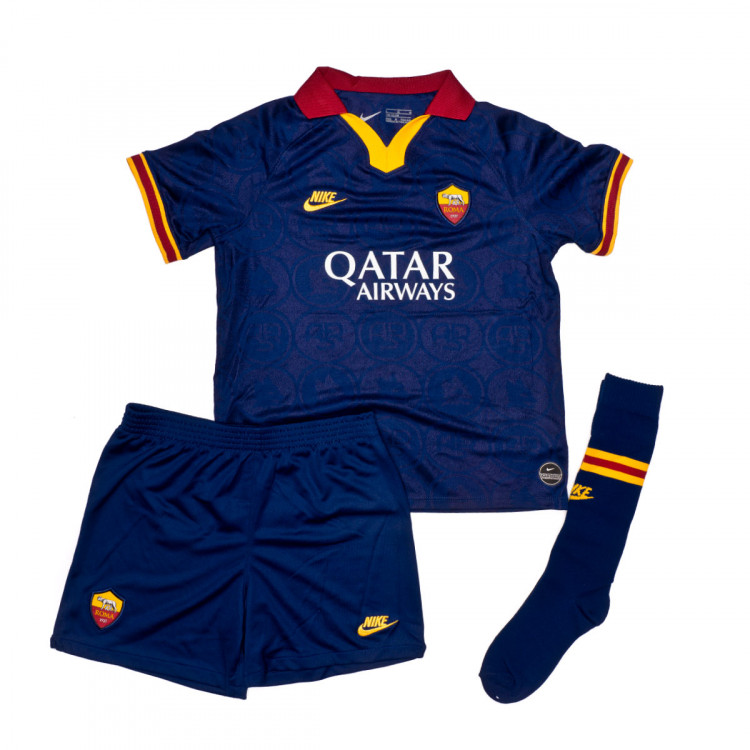 Kit Nike Kids As Roma Breathe 2019 2020 Third Blue Void University Gold Futbol Emotion