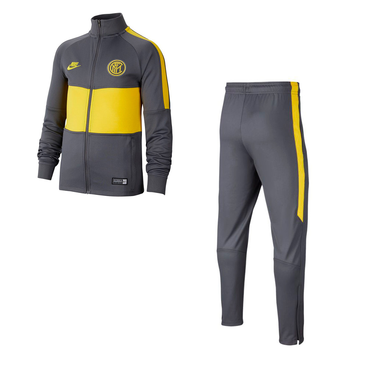 Chándal Nike Inter Dry Strike 2019-2020 Niño Dark grey-Tour yellow - Fútbol Emotion