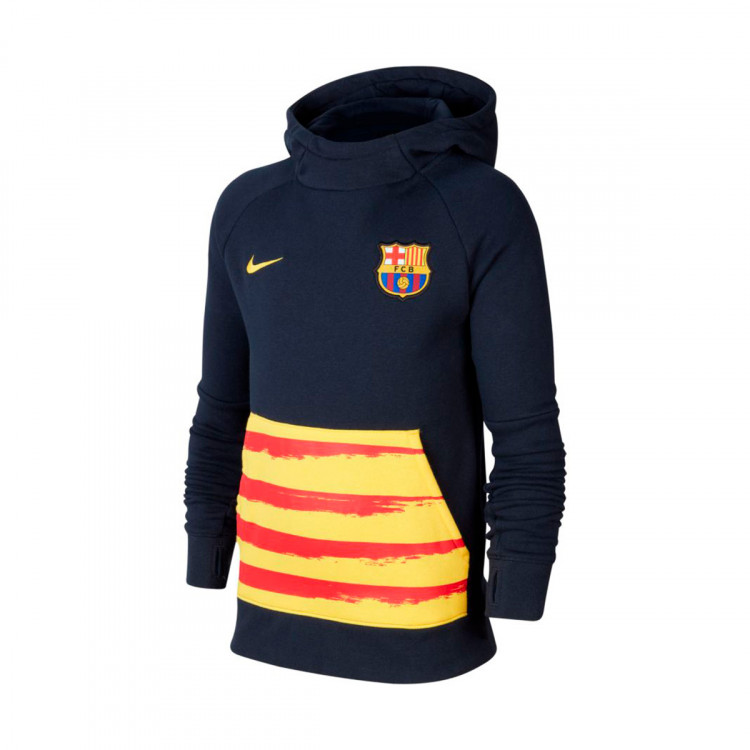 Sudadera Nike FC Barcelona GFA Fleece Hoodie 2019-2020 Niño Dark obsidian-Varsity maize - Tienda ...