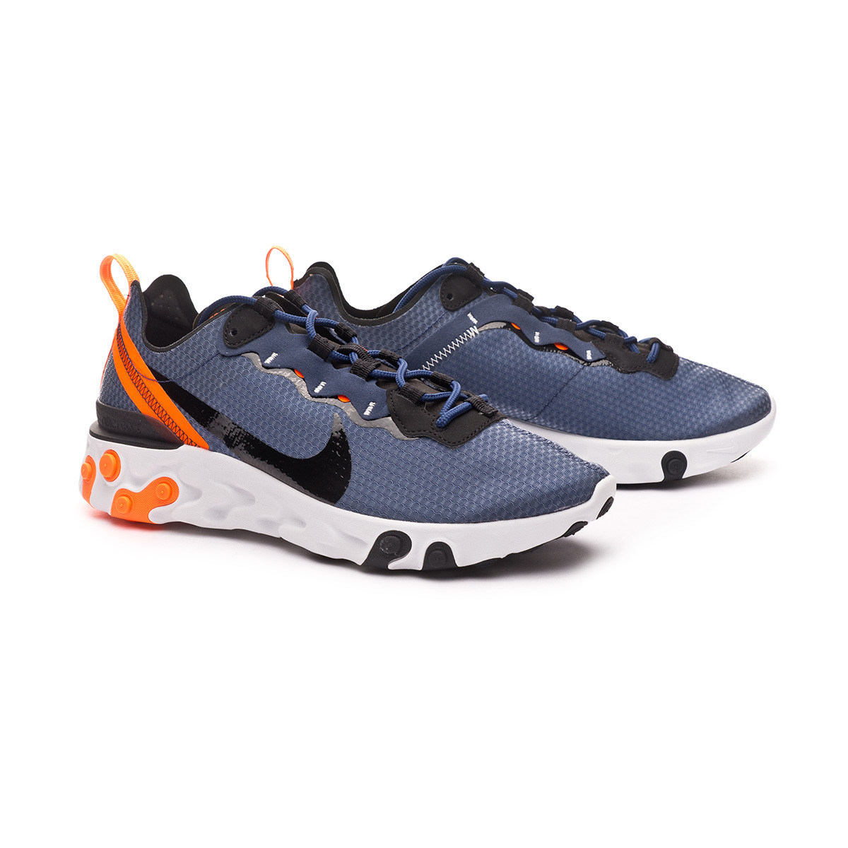 element react 55 trainers midnight navy black total orange