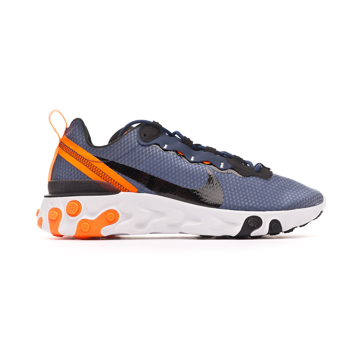 element react 55 trainers midnight navy black total orange