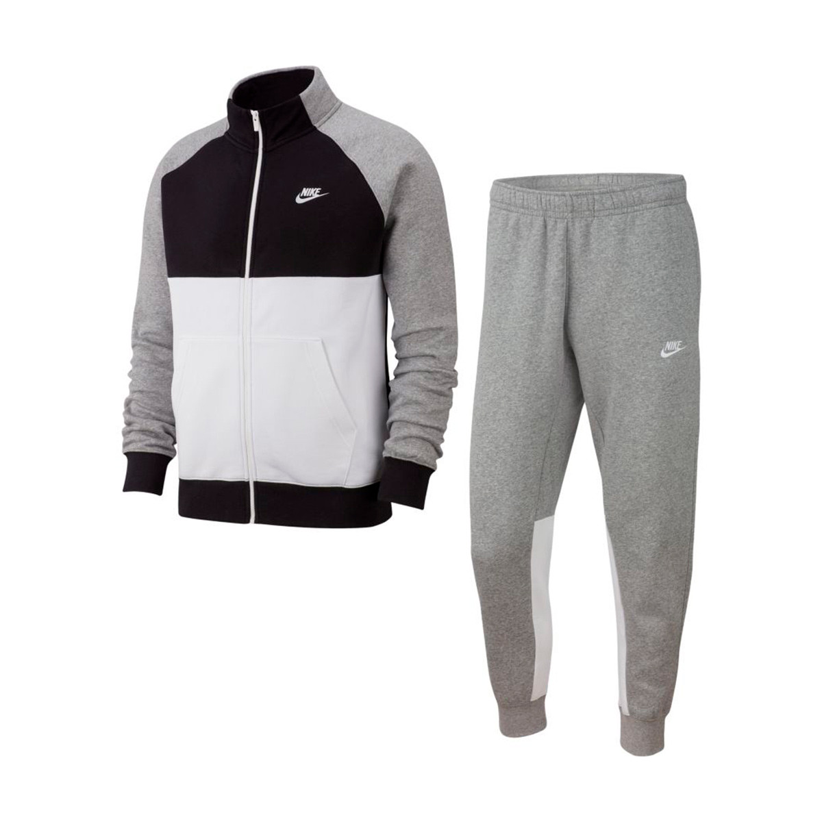 nike fleece tracksuit black