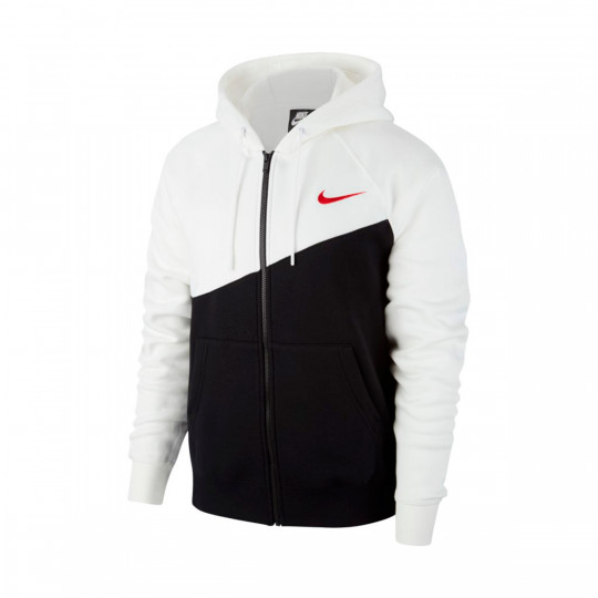 nike swoosh hoodie black and white