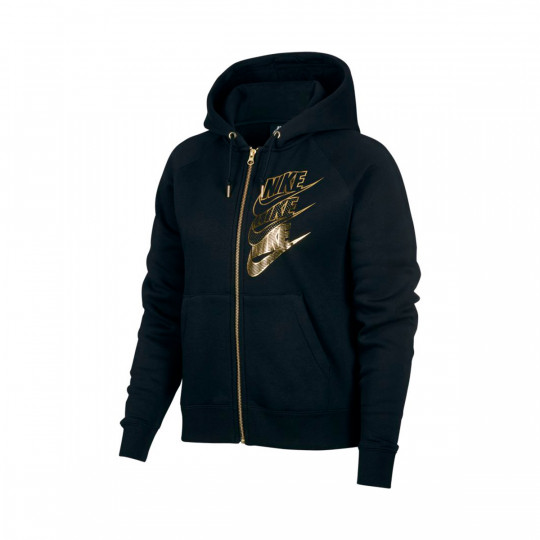 women's sportswear shine metallic logo zip hoodie