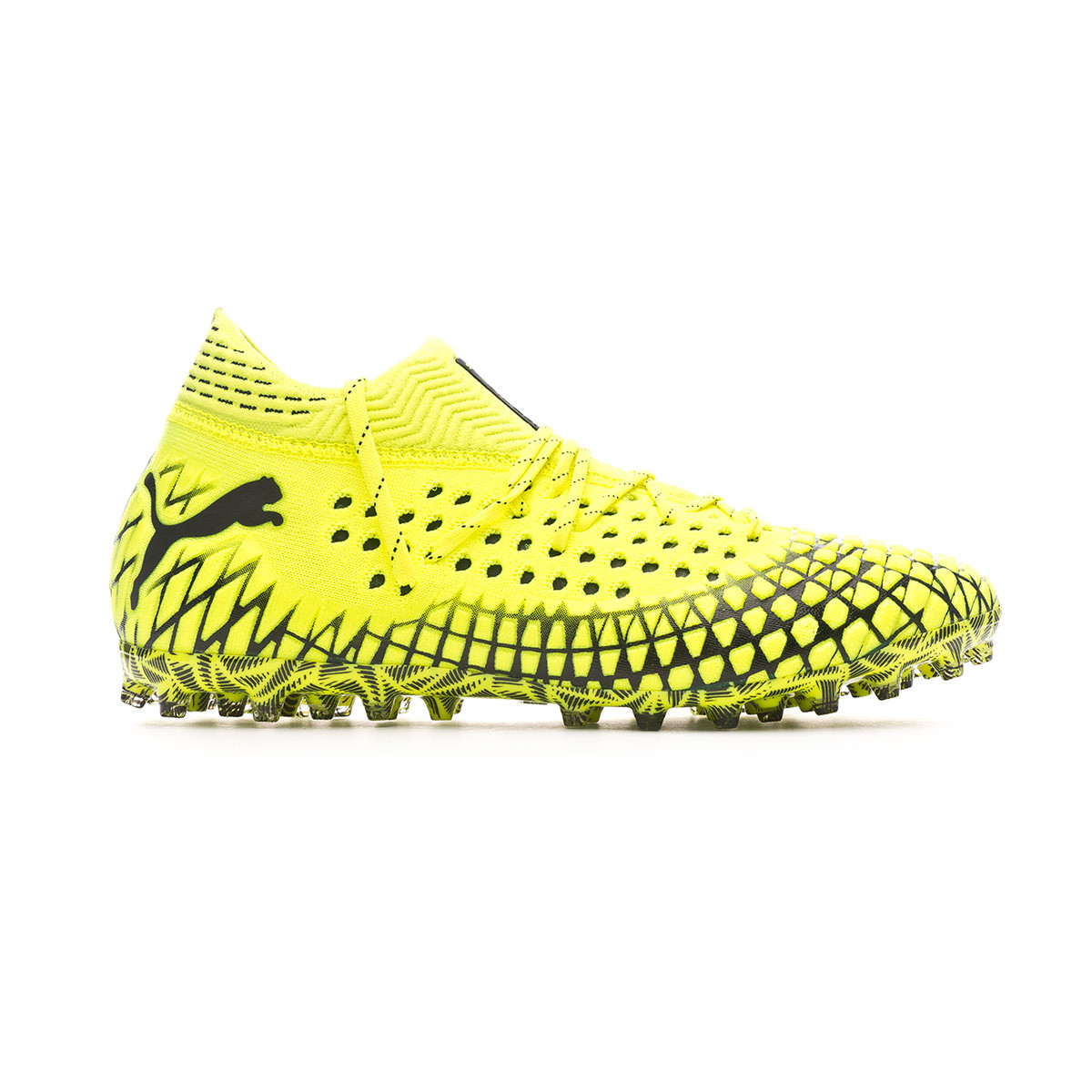 Football Boots Puma Future 4 1 Netfit Mg Yellow Alert Puma Black Futbol Emotion