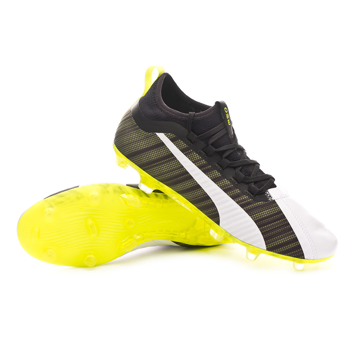 Football Boots Puma One 5 2 Fg Ag Puma White Puma Black Yellow