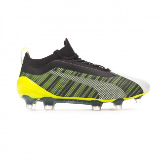 Chuteira Puma One 5.1 FG/AG Niño Puma White Puma Black Yellow Alert