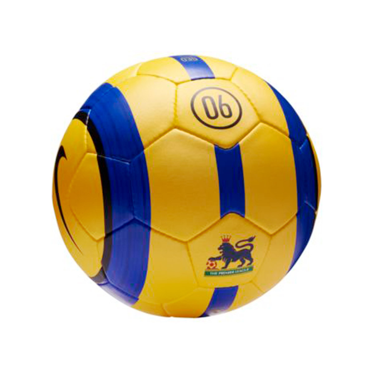 yellow and blue premier league ball