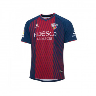 Camisola Kelme SD Huesca Equipamento Principal 2019-2020 Azul Marinho-Grená