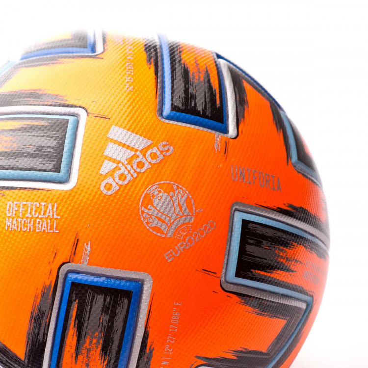 Ball adidas Uniforia Pro Winter Euro 2020-21 Solar Orange-Black-Glory Blue  - Fútbol Emotion