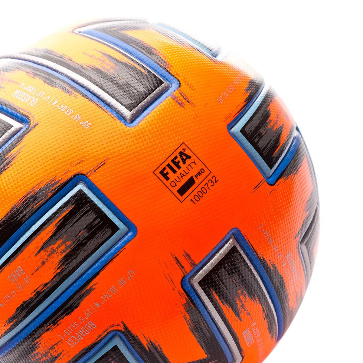 Ball adidas Uniforia Pro Winter Euro 2020-21 Solar Orange-Black-Glory Blue  - Fútbol Emotion