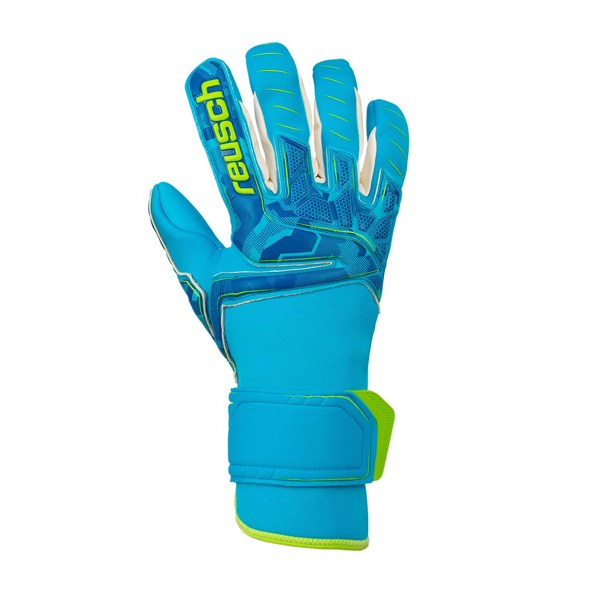 Glove Reusch Attrakt Pro Ax2 Evolution Nc Aqua Blue Bright Green Aqua Blue Football Store Futbol Emotion