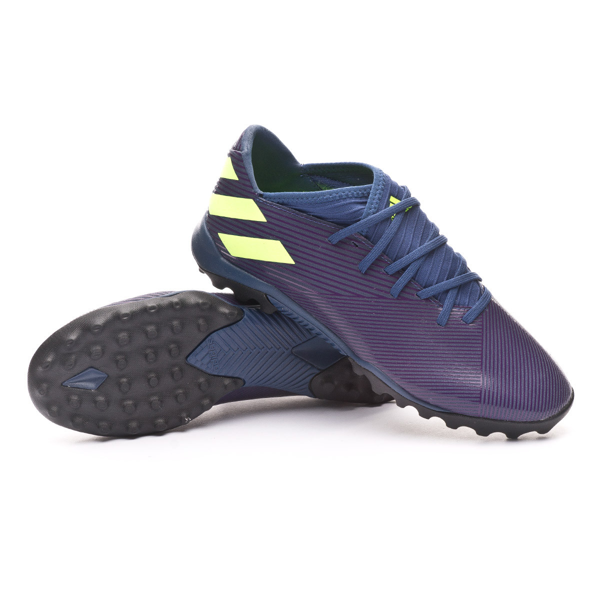 Scarpe adidas NEMEZIZ MESSI 19.3 Turf Tech indigo-Signal green-Glory purple  - Negozio di calcio Fútbol Emotion
