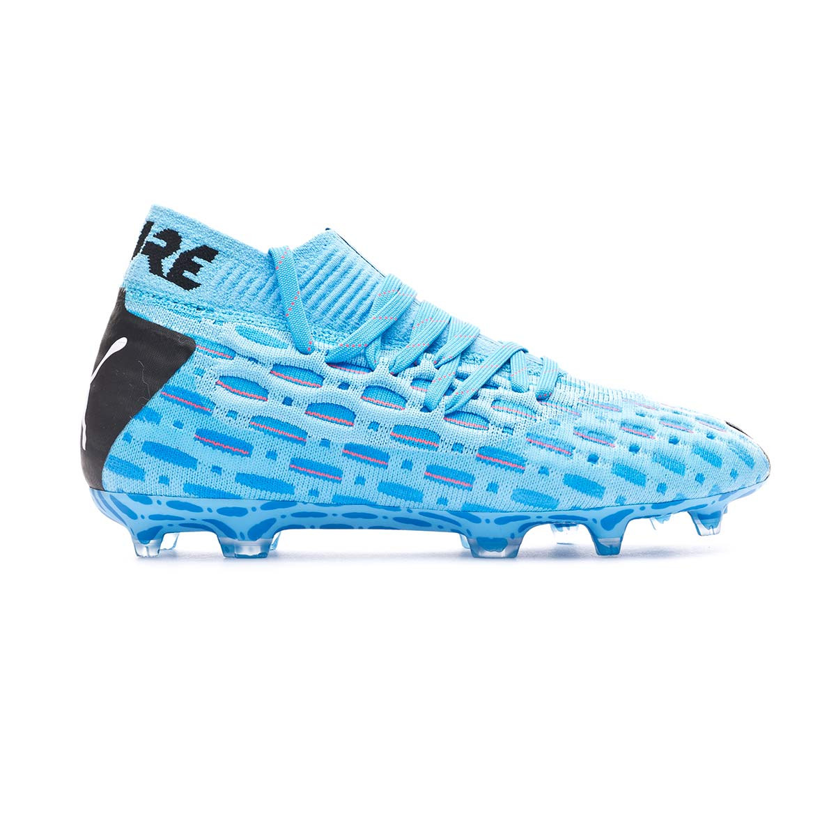 Football Boots Puma Future 5.1 NETFIT FG/AG Niño Luminous Blue-Nrgy Blue- Puma Black-Pink Alert - Football store Fútbol Emotion