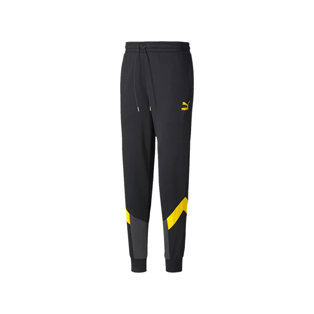 yellow and black track pants