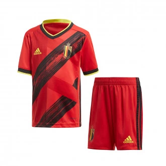 Conjunto Bélgica Primera Equipación 2020-2021 Niño Collegiate Red-Black-Bright Yellow