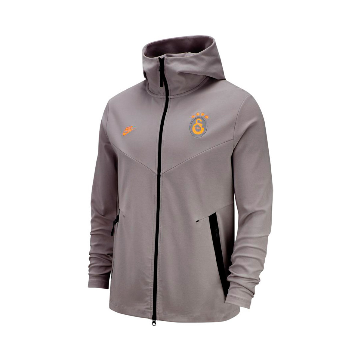 Sweatshirt Nike Galatasaray SK Tech Hoodie FZ CL 2019-2020 Atmosphere  grey-Vivid orange - Football store Fútbol Emotion