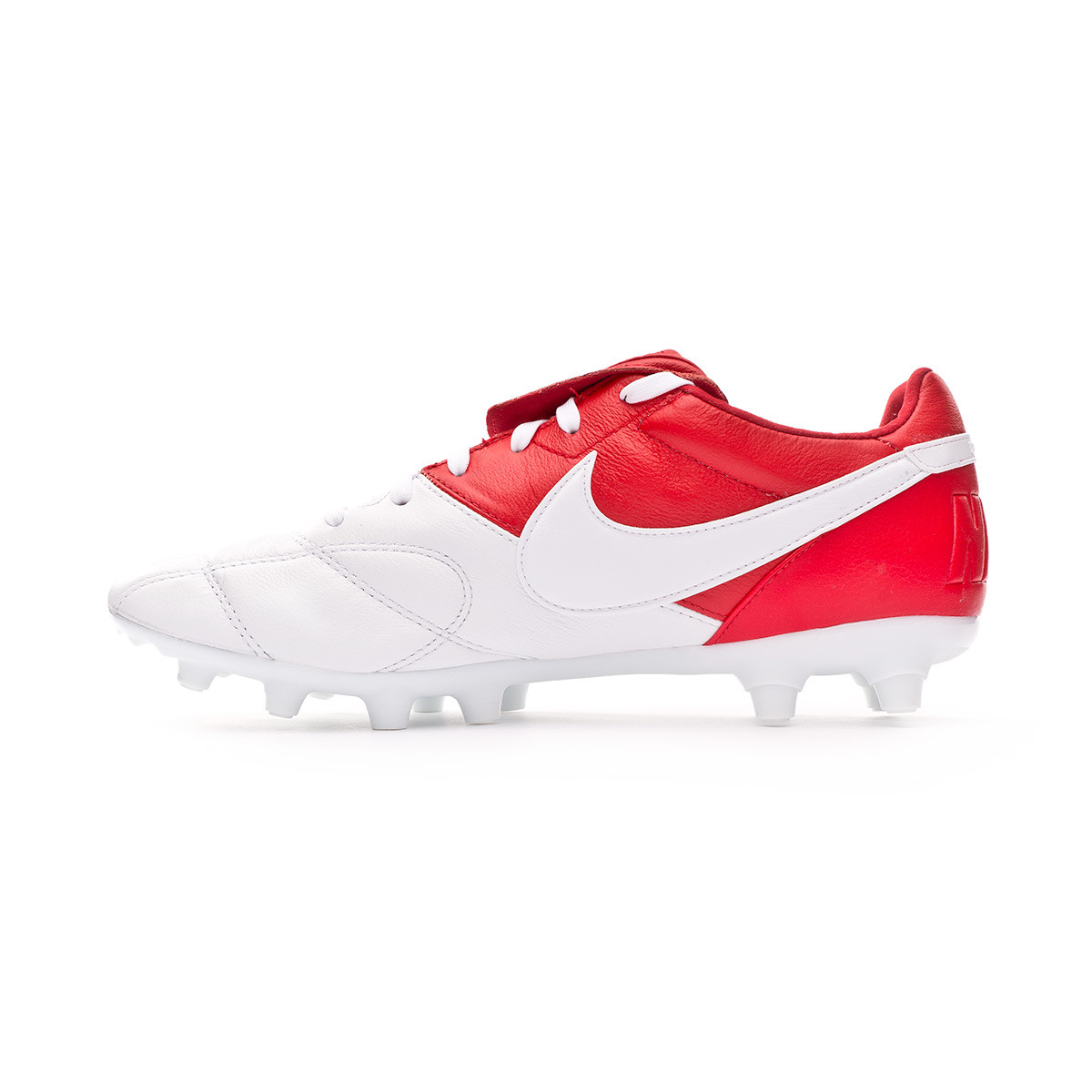 red and white football shoes