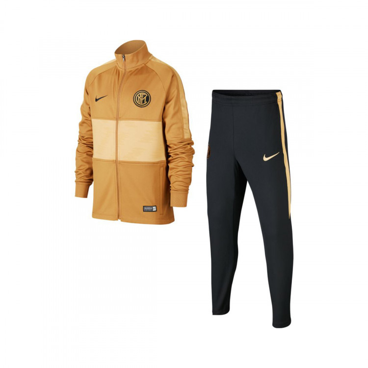 black and gold tracksuit nike