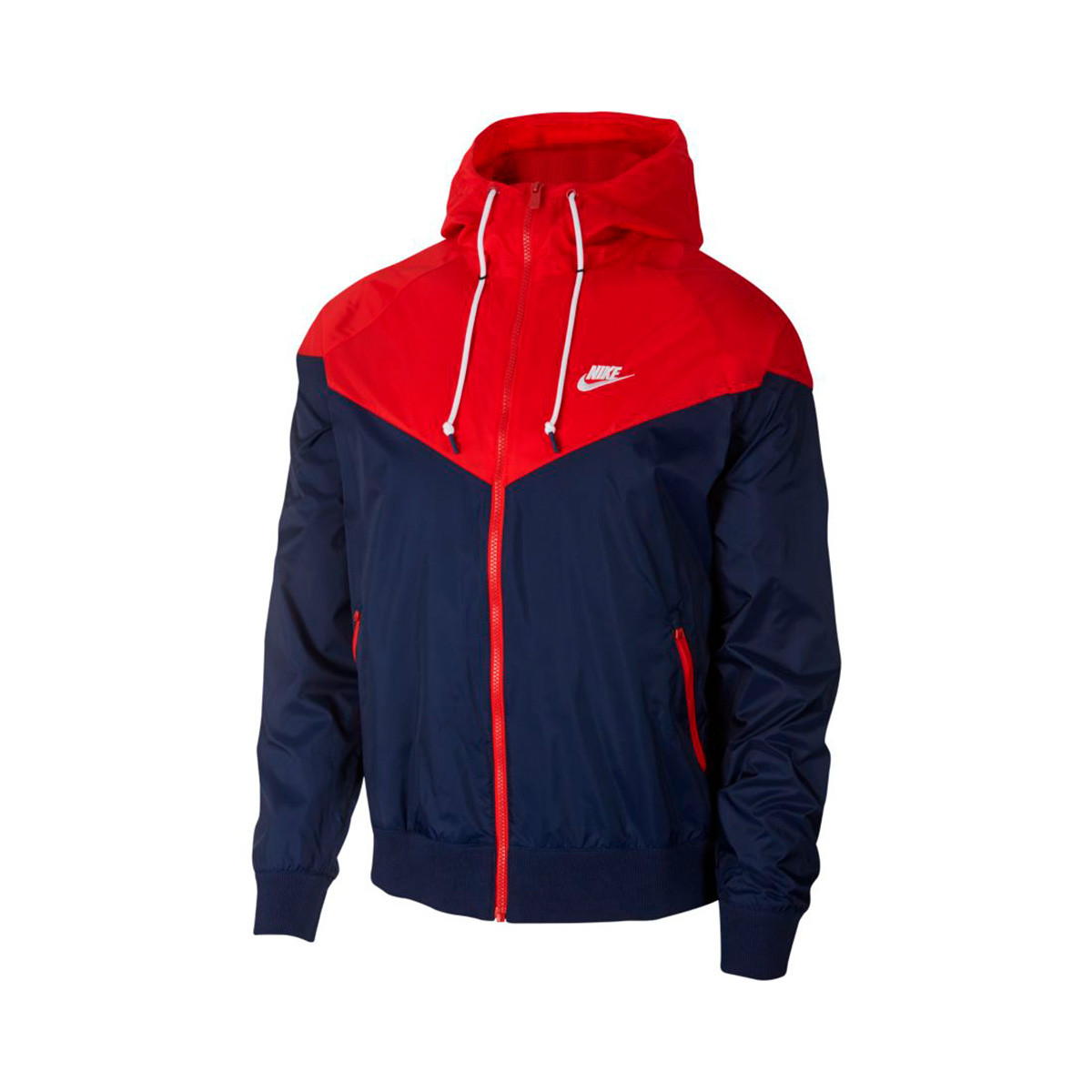 navy blue and red nike windbreaker