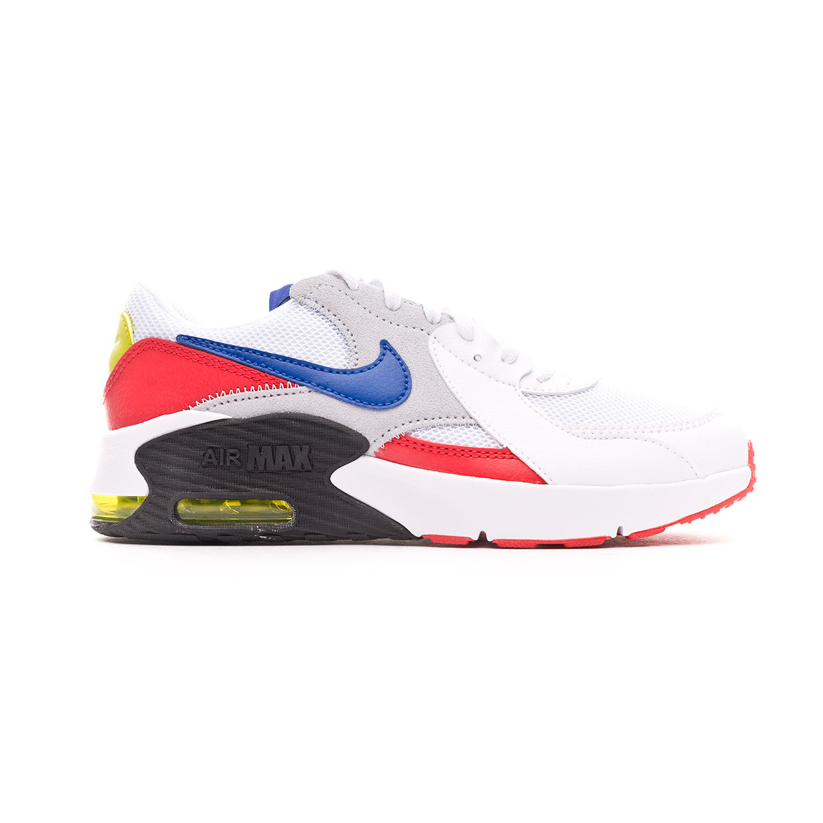 Tenis Nike Air Max Excee Niño White-Hyper blue-Bright cactus-Track red ...
