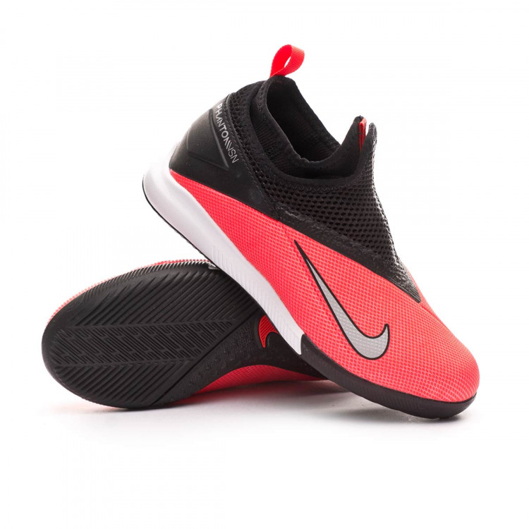 Futsal Boot Nike Kids Phantom Vision II Academy DF IC Laser  crimson-Metallic silver-Black - Football store Fútbol Emotion