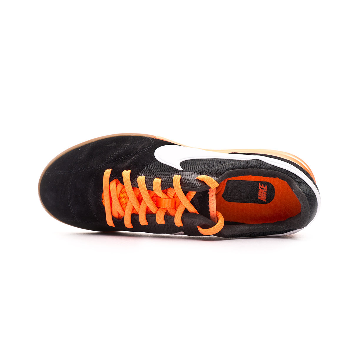 nike tiempo black white orange