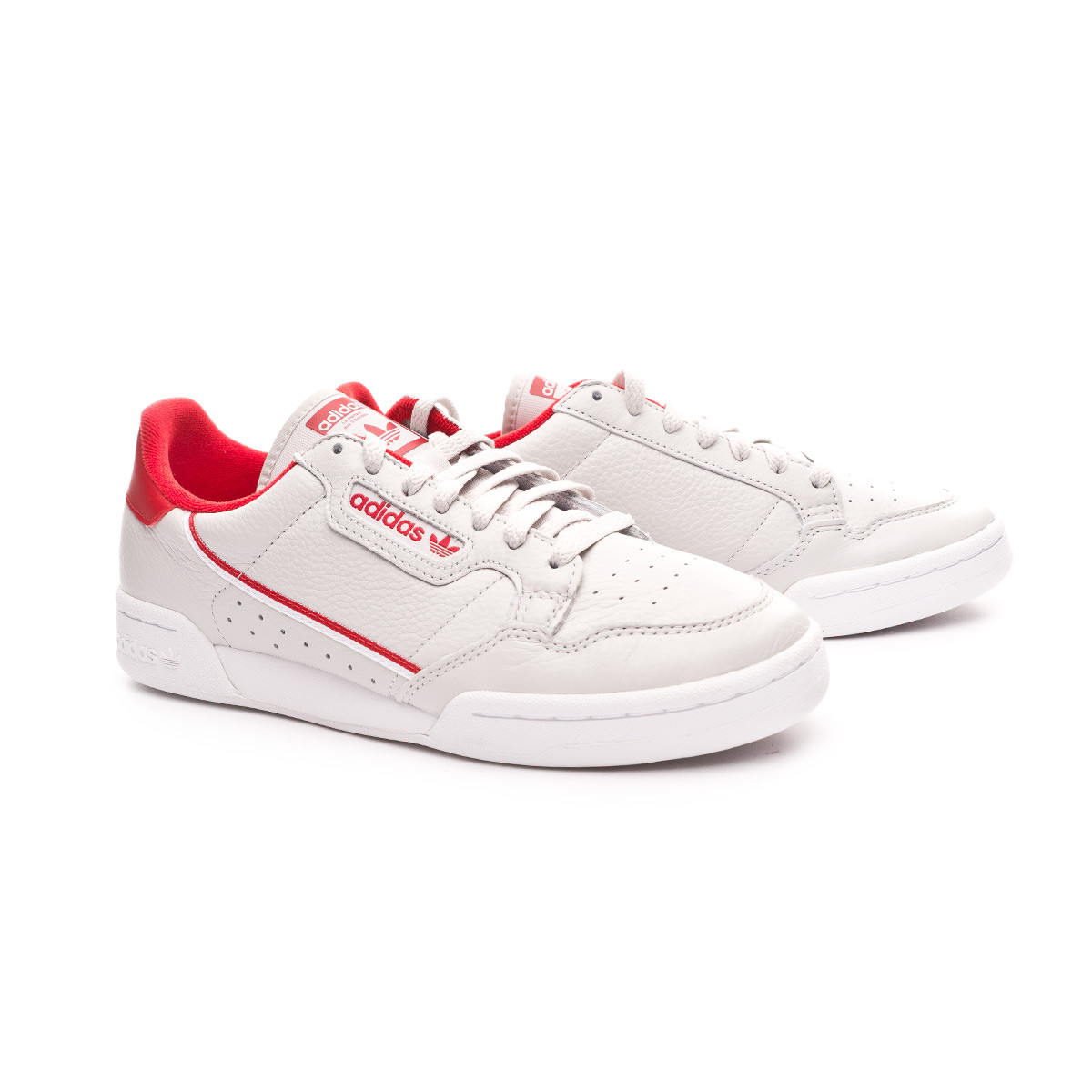 adidas white & red continental 80 trainers