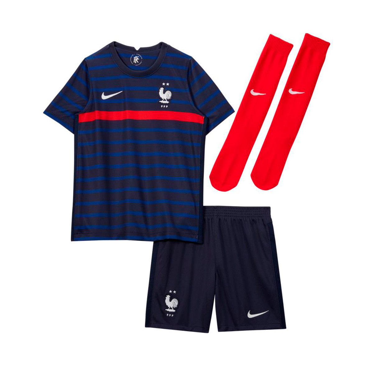 Conjunto Nike Francia Breathe Primera Equipación 2020-2021 Niño Blackened  Blue-White - Fútbol Emotion