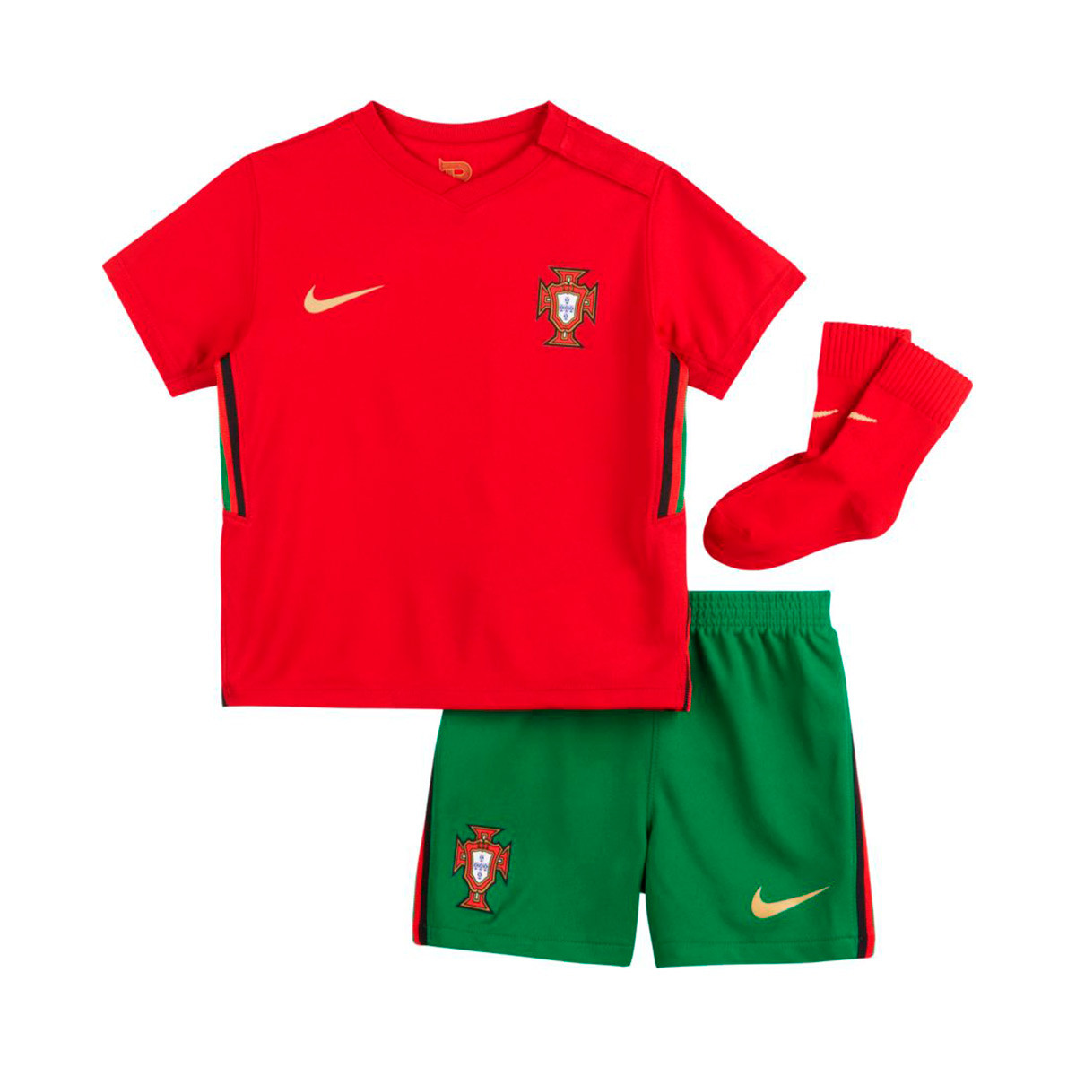 Kit Nike Infant Portugal Breathe Home Kit 21 Gym Red Metallic Gold Futbol Emotion