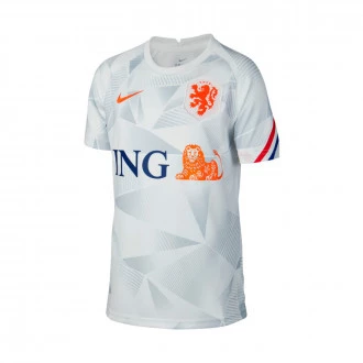 T-Shirt Kids Nederlands Pre Match 2020-2021 White-White-Safety orange-Safety orange