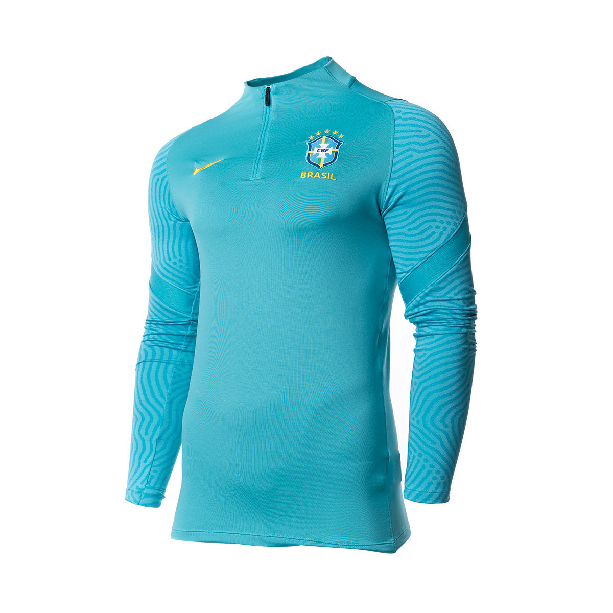 Sudadera Nike Brasil Dri-Fit Strike Drill Top 2020-2021 Oracle Aqua-Midwest  Gold-Midwest Gold - Fútbol Emotion