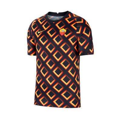 Camiseta Nike AS Roma Pre-Match 2020-2021 Black-University Gold Fútbol