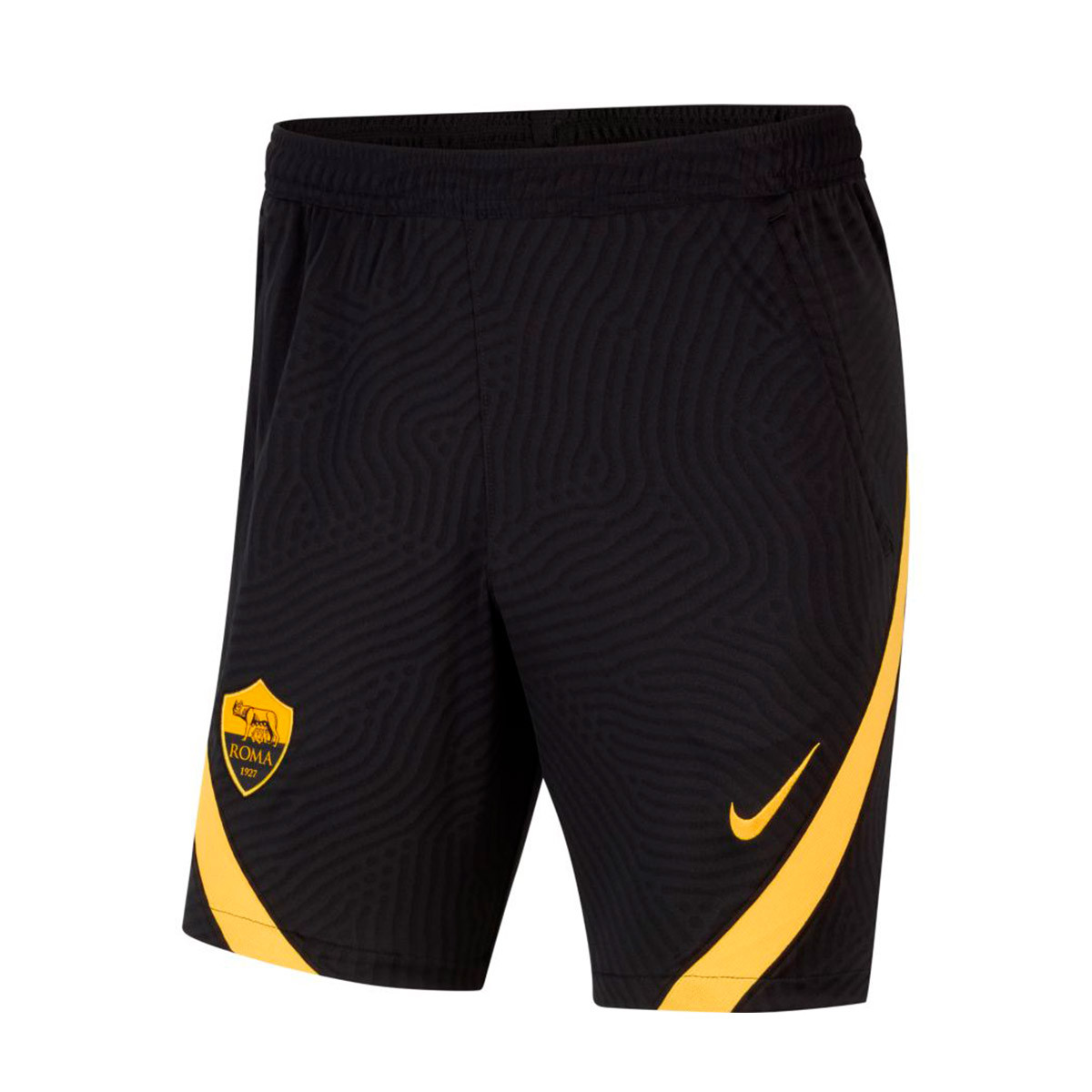 black and university gold shorts