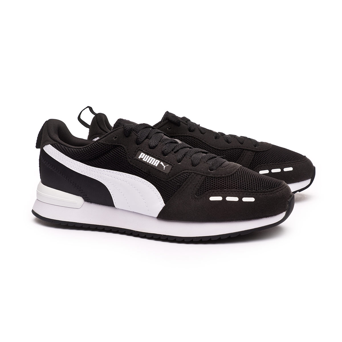 puma black white trainers